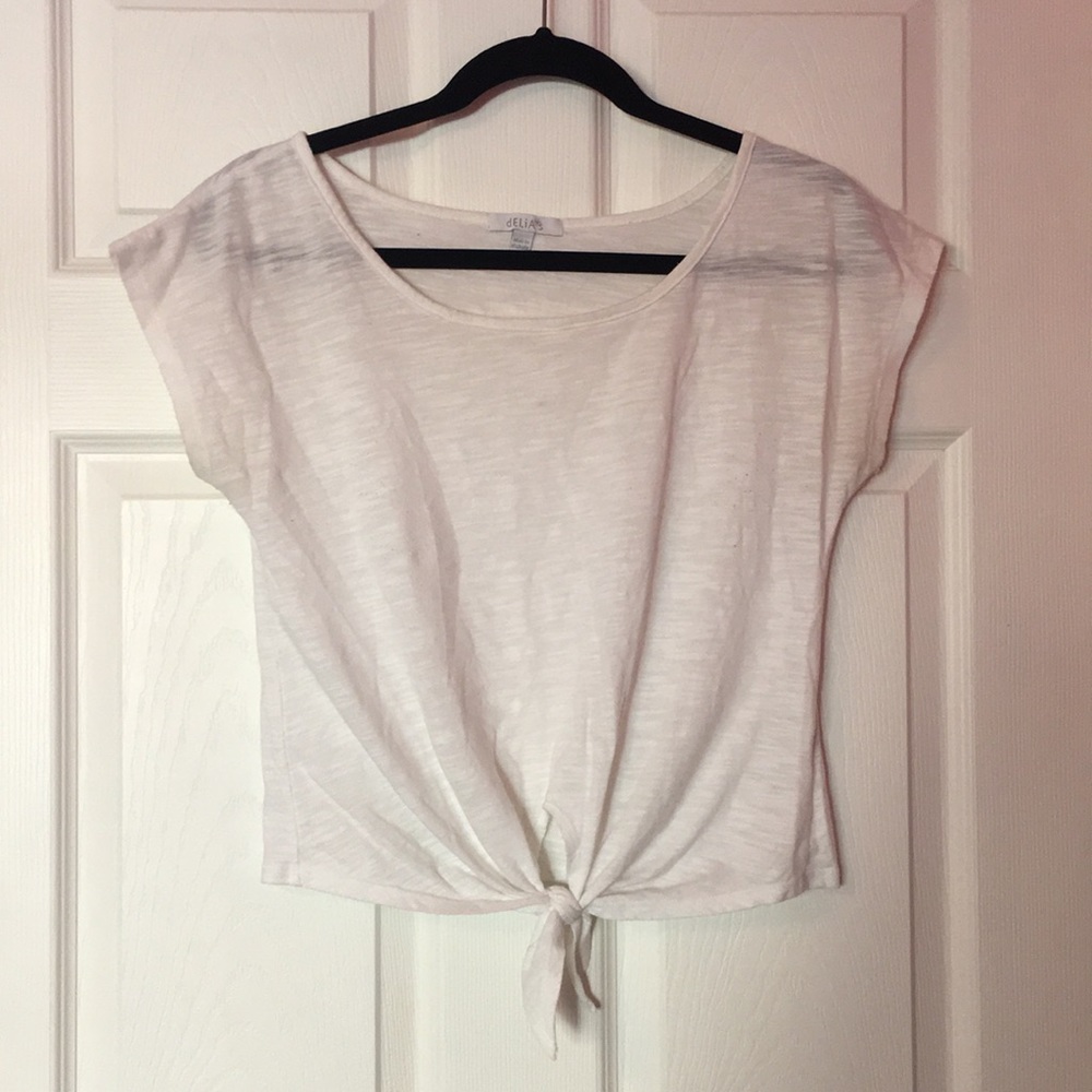 Delia’s White Tie-Front Top